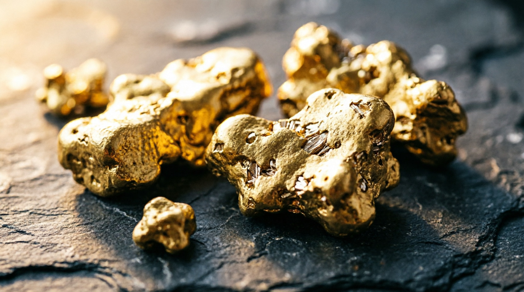 Raw gold nuggets
